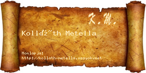 Kolláth Metella névjegykártya